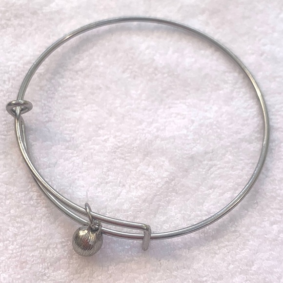 Silver Charm Bracelet With Pink Crystal Charm Expandable 2”- 3.5” - Picture 3 of 3